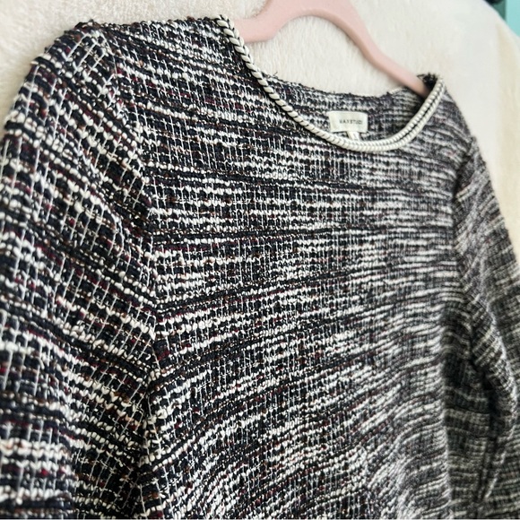 NWT Max Studio Pullover Top Boucle Knit Sweater Black Multi Textured Small - Picture 5 of 8
